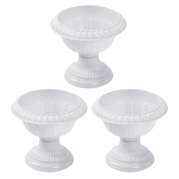 Howish Roman Flower Pots 3pc Roman Urn Planters for Indoor/Outdoor Decor,Plastic(6.5"X5.51"X4.13")