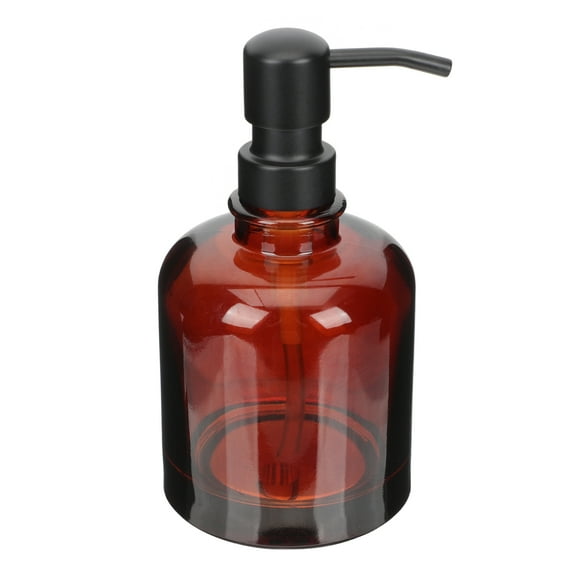 Howish Shampoo Pump Bottle Travel Shampoo Mouthwash Glass Soap Dispenser Pump Bottle Amber Bottles(6.5"X3.15"X3.15")