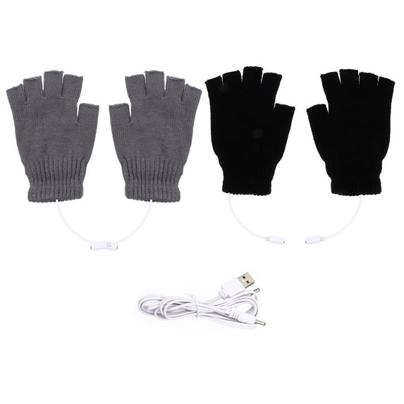 WRISTBIQUE Hand Warmers Rechargeable Women USB Heated Gloves Black 2 Pairs