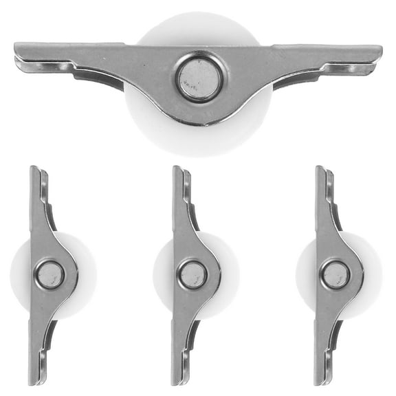 Howish door roller 4pcs Double Convex Sliding Door Rollers for Closet Wardrobe,metal(2.44"X0.98"X0.43")