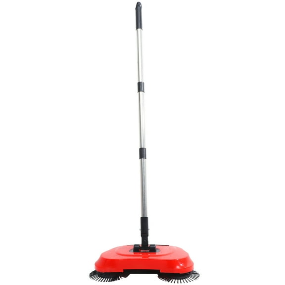 Howish floor sweeper VEEMOON Hand Push Sweeper 360 degree Rotating Floor Cleaner (Red),ABS and Stainless Steel(37.4"X13.39"X7.48")