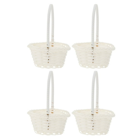 White Plastic Flower Girl Basket for Weddings and Home Decor with Exquisite Design and Versatile Use