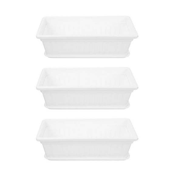 Howish flower pot Plastic Rectangular Window Box Planter Set for Garden(16.93"X7.48"X5.91")