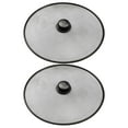 thumbnail image 1 of ELAYARD Fry Pan Splatter Guard Round Stainless Steel 2Pcs 11.40x11.40in, 1 of 9