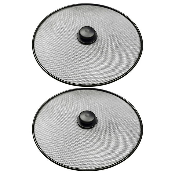 ELAYARD Fry Pan Splatter Guard Round Stainless Steel 2Pcs 11.40x11.40in