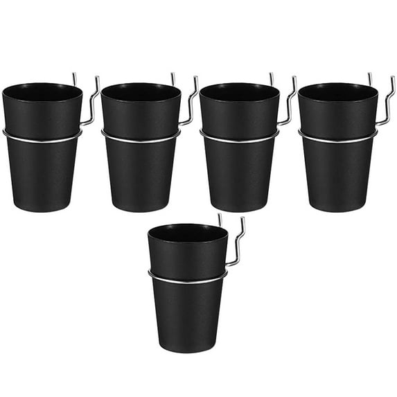 ELAYARD 5 Sets Pegboard Cups Set Black Steel Storage Organizer for Garage