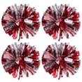 thumbnail image 1 of Howish pom poms 4pcs Cheerleading Pom Poms Red Silver(11.81"X11.81"X11.81"), 1 of 8