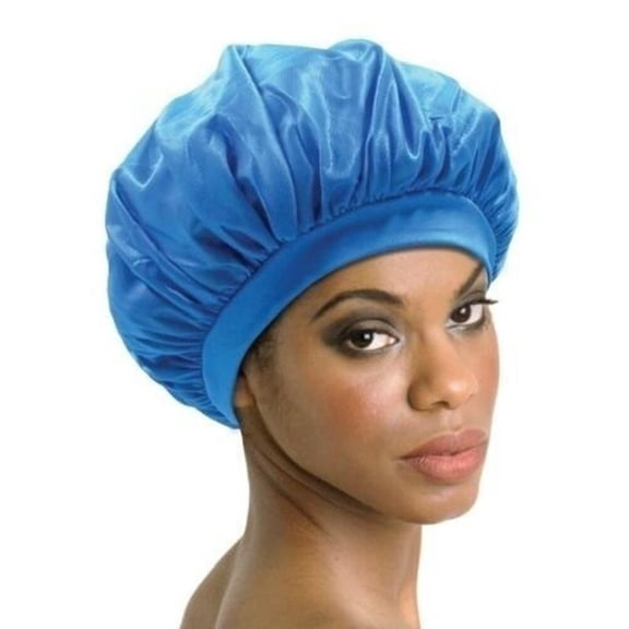 Howish sleep cap FOMIYES Women's Satin Bonnet Hair Caps for Curly Hair - Blue(11.81"X11.81"X0.2")