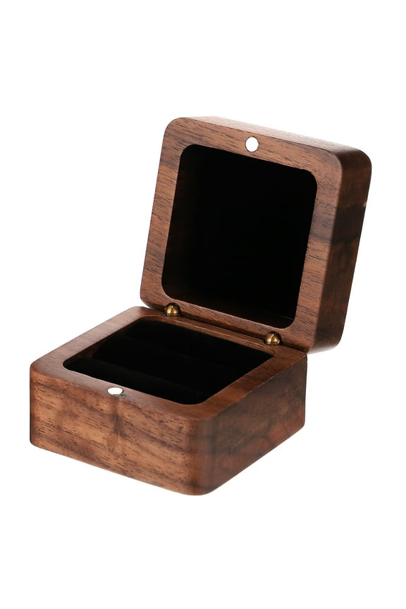 Ring Organizer for Wedding Wooden 1Pack 2.16X2.16X1.57in