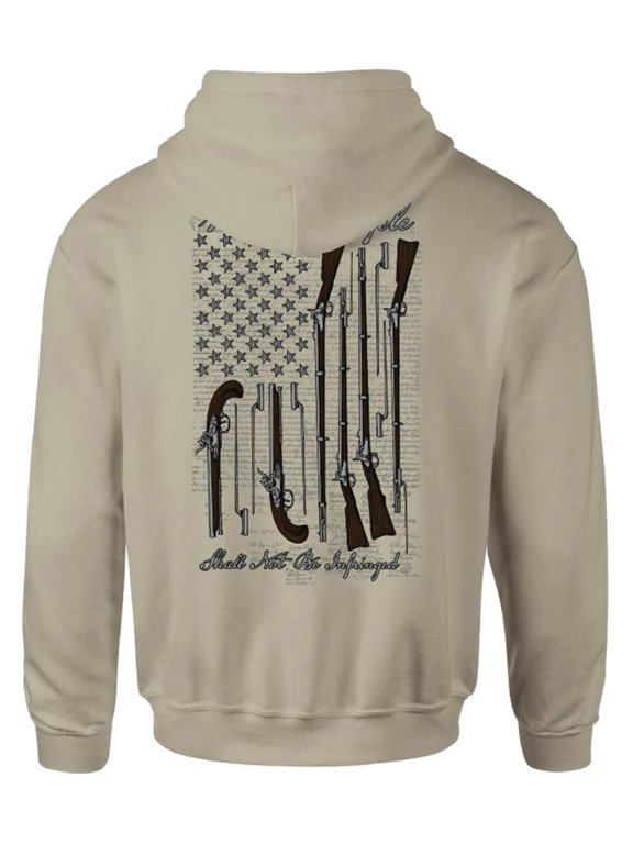 Howitzer Style Men's Hoodie Musket Flag