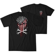 Howitzer Style Mens T-Shirt Blue Collar Skull Military Grunt MFG