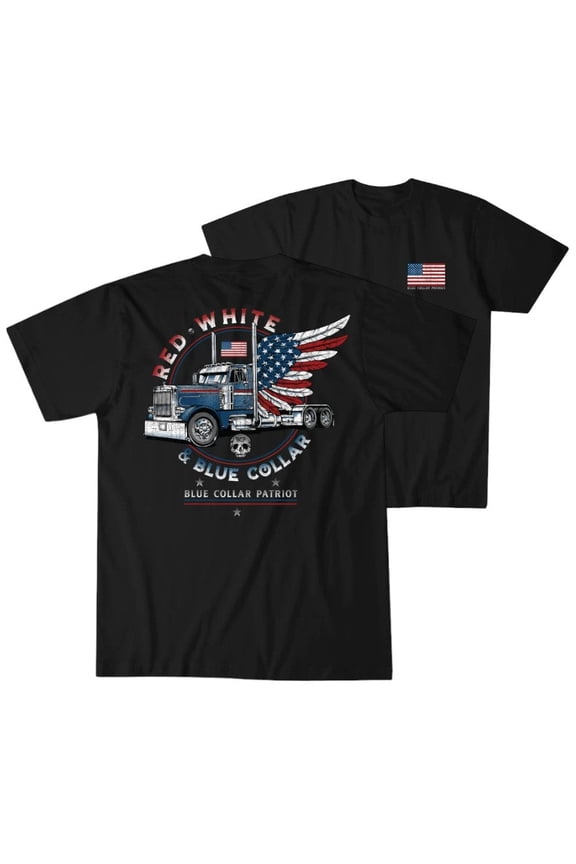 Style Men's T-Shirt Blue Collar Truckers Military Grunt MFG