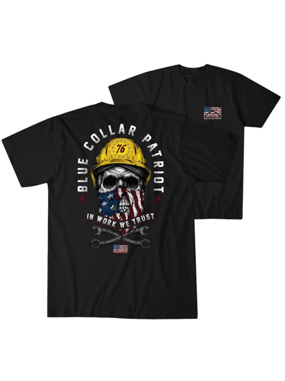 Style Men's T-Shirt Blue Collar Trust Military Grunt MFG