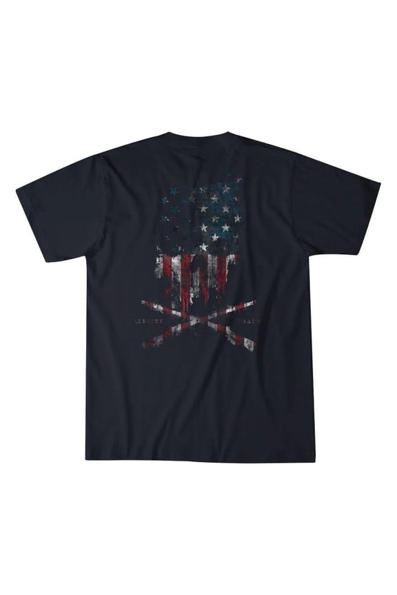 Howitzer Style Men's T-Shirt Skull Flag MFG