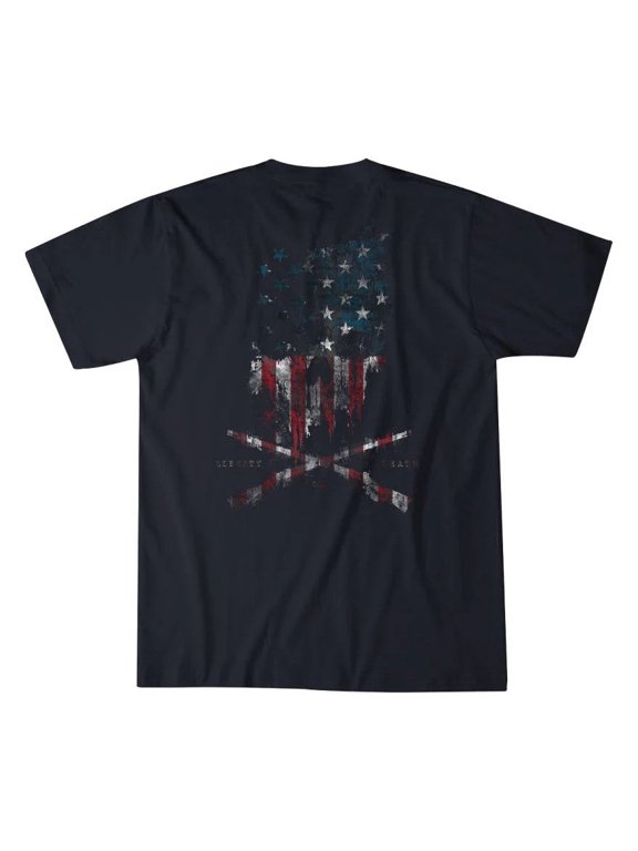 Howitzer Style Men's T-Shirt Skull Flag MFG