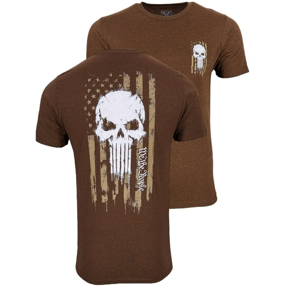 Howitzer Style Men's T-Shirt Skull Freedom Flag
