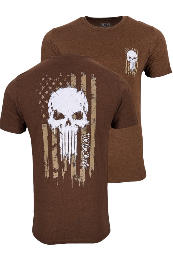 Style Men's T-Shirt Skull Freedom Flag