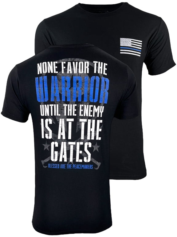 Style Men's T-Shirt Warrior Blue Military Grunt MFG