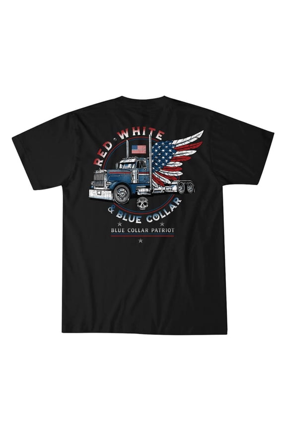 Style Men's T-shirt Blue Collar Truckers