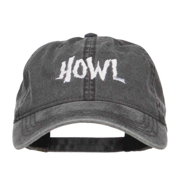 Howl Embroidered Washed Cap - Black OSFM