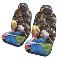 Howl'S Moving Castle Car Front Seat Covers 2 Pcs Universal Auto Seat Covers Front Seats Only, Vehicle Bucket Seat Protectors Fit for Most Car SUV Van Sedan and Truck