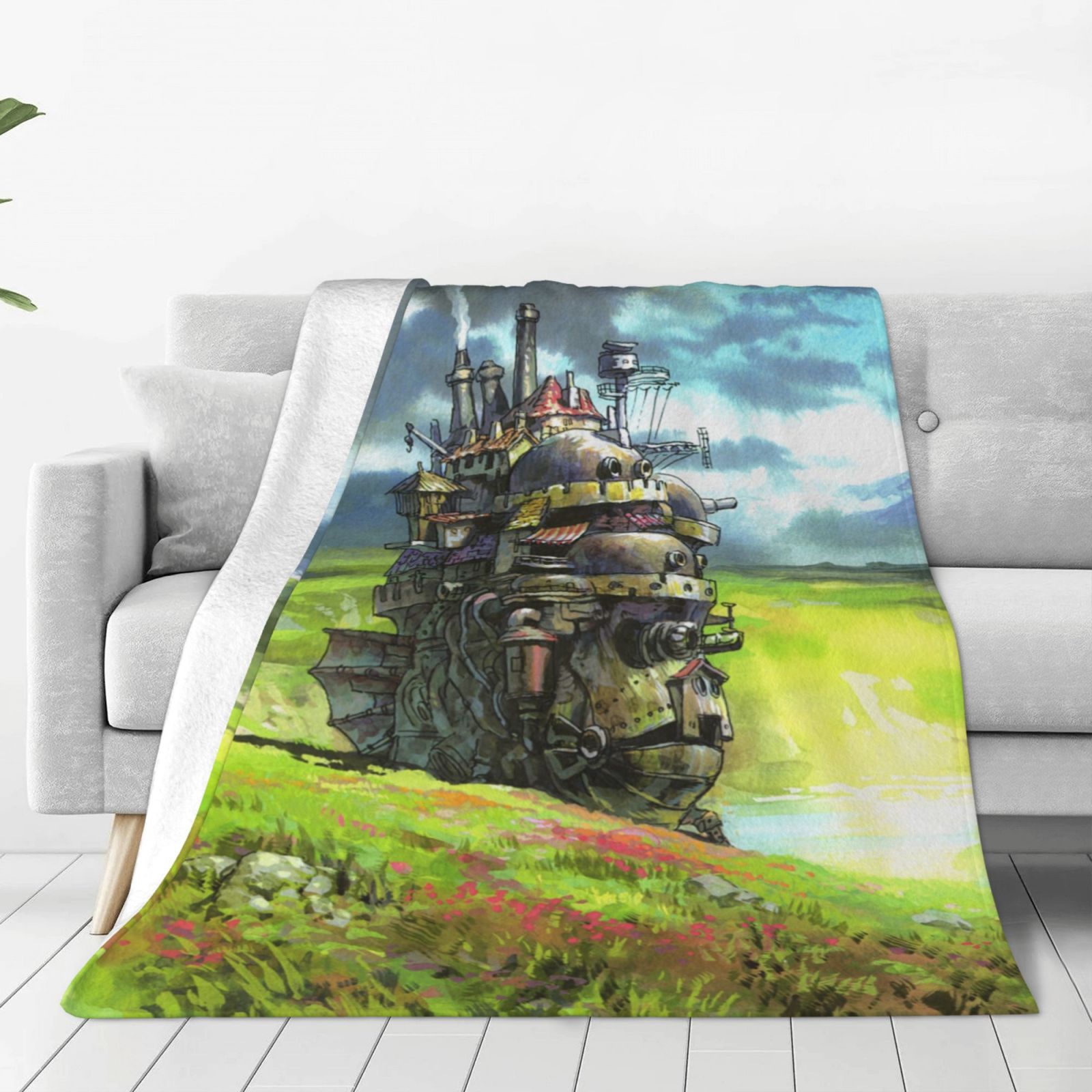 Howl'S Moving Castle Fleece Blanket Soft Cozy Luxury 3d Printed Flannel