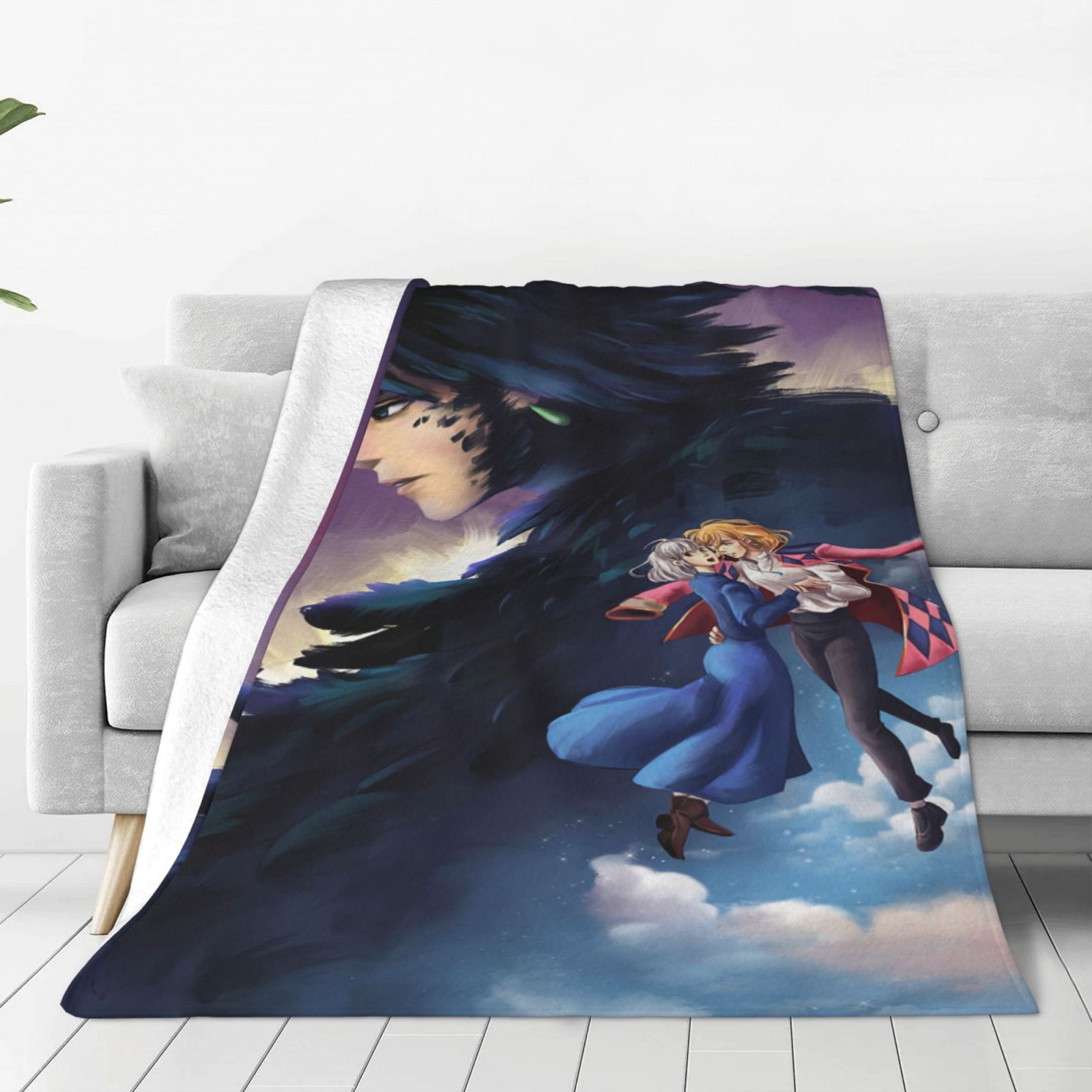 Howl'S Moving Castle Fleece Blanket Soft Cozy Luxury 3d Printed Flannel