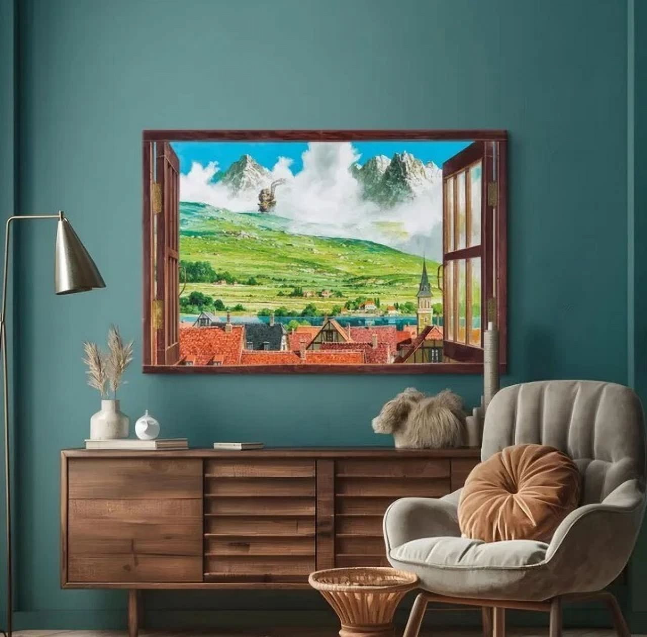 Paper Castle Howl'S Moving Castle Print Studio Ghibli Poster Home Decor Office Wall ...
