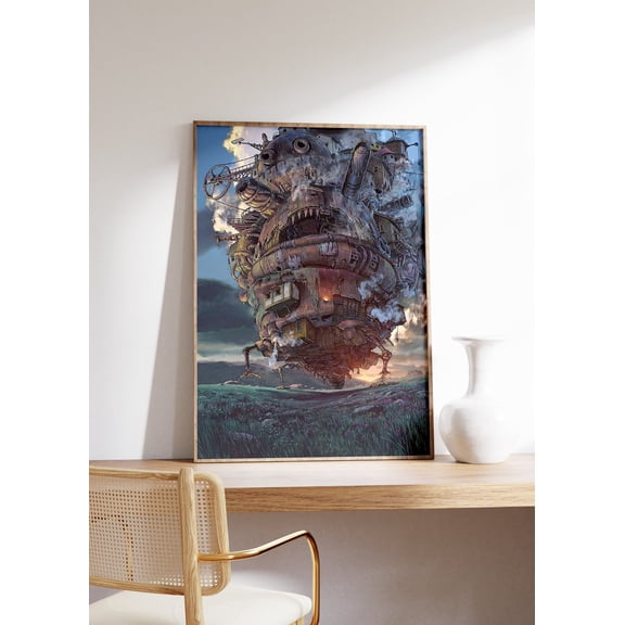 Howl'S Moving Castle, Sophie And Howl Art, Anime Decor, Studio Ghibli Inspired Wall Art, Howls Moving Castle Print, #2647, Unframed Canvas Size 8x12