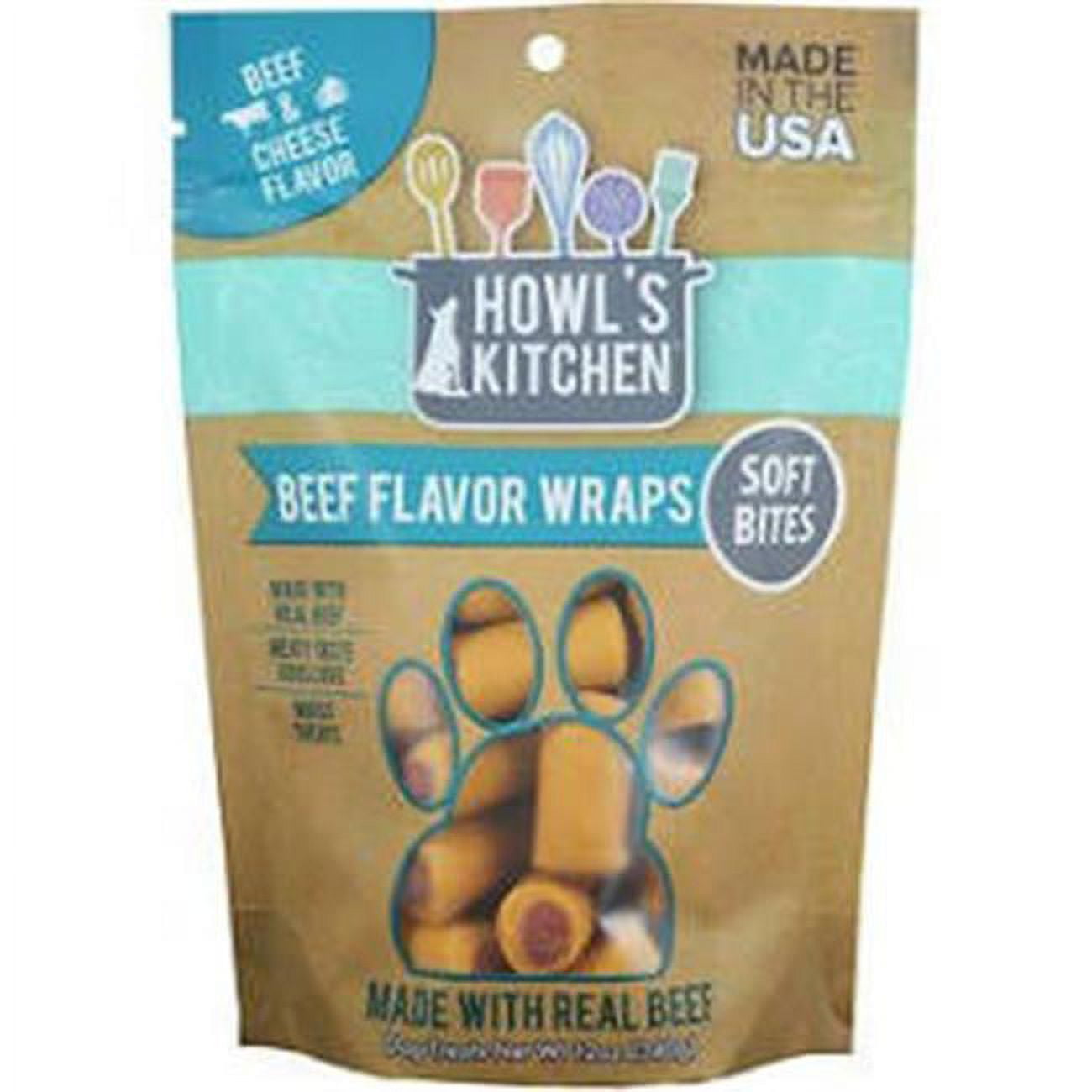 Howl's Kitchen Beef Flavor Wraps Soft Bites Beef & Cheese Flavor 12