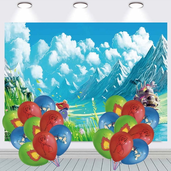 Howl's Moving Castle Balloons Taspestry Backdrop Banner Wall Decor Party Decorations Background Poster Decor Supplies