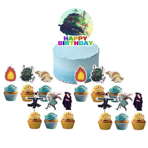 Howl's Moving Castle Cake Topper CupcakeS Set Birthday Party Supplies Decoration Decor Kit