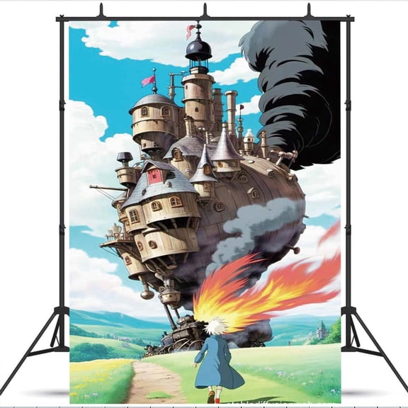 Howl's Moving Castle school Backdrop Background Banner Taspestry Wall Decor Birthday Party Supplies Poster Fans