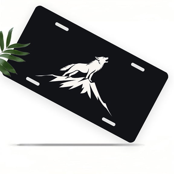 Howlin' Wolf Front License Plate, Metal License Plate, Funny Standard Plates Personalized Novelty Decorative For Men/Women/Boys/Girls Car 6×12 Inch