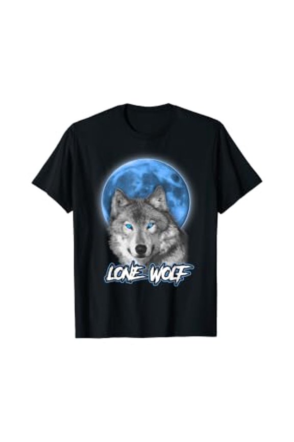 Howling Lone Wolf Shirt On Moon Gift Funny T-Shirt