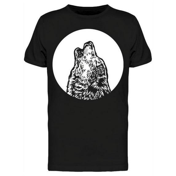 Howling Wolf Animal T-Shirt Men -Image by Shutterstock, Male Large