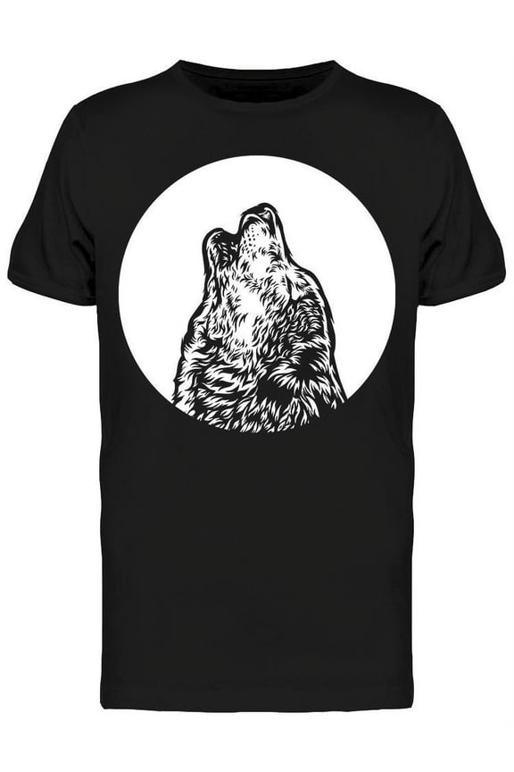 Howling Wolf Animal T-Shirt Men -Image by Shutterstock, Male Large