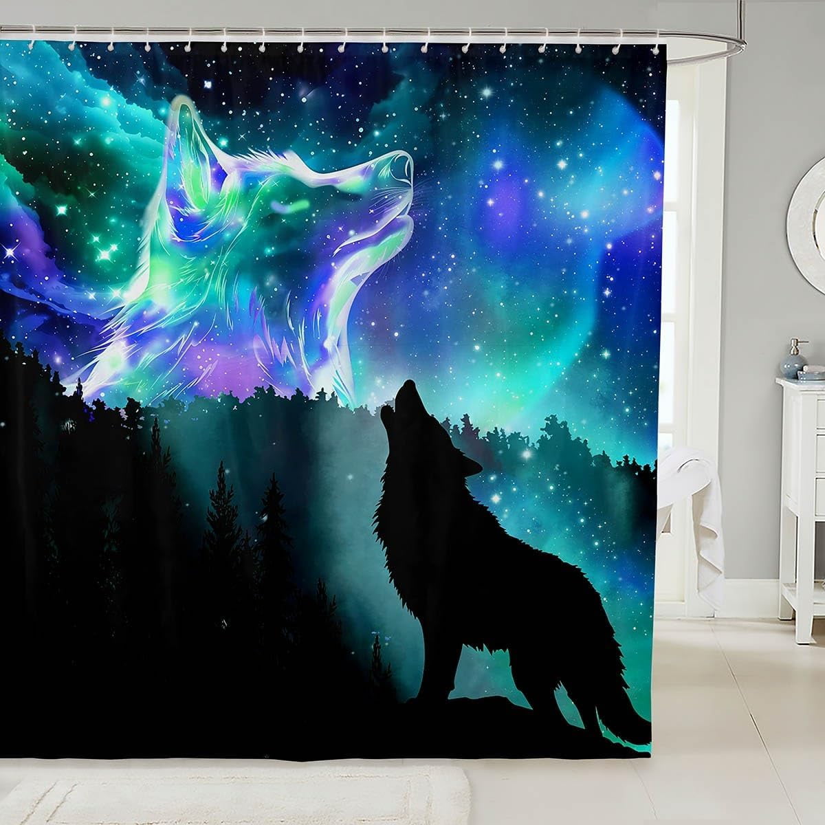 Modern Howling Wolf In The Moon Bathroom Accessories