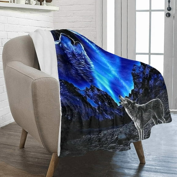 Howling Wolf Blanket, 50" x 60" for Boys, Girls, and Kids - Super soft and plush