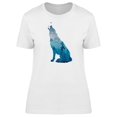thumbnail image 1 of Howling Wolf Blue Landscape T-Shirt Women -Image by Shutterstock, Female Small, 1 of 2