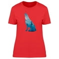 thumbnail image 1 of Howling Wolf Blue Landscape T-Shirt Women -Image by Shutterstock, Female Small, 1 of 2