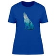 thumbnail image 1 of Howling Wolf Blue Landscape T-Shirt Women -Image by Shutterstock, Female XX-Large, 1 of 2