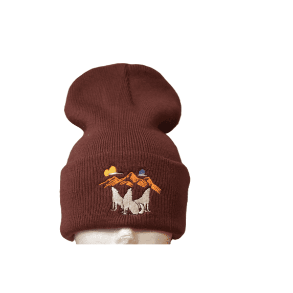 Howling Wolf Clothing Cold Weather Hat / Beanie One Size - Maroon