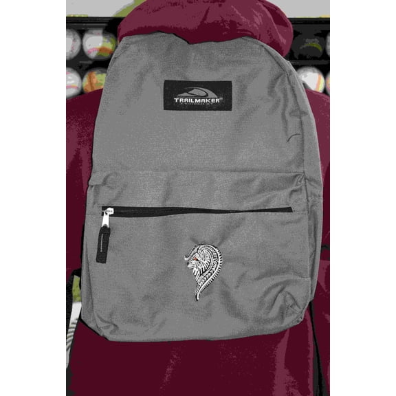 Howling Wolf Clothing Youth Size Tribal Wolf Backpack - Grey