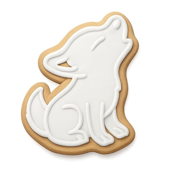 Howling Wolf Cookie Cutter & Stamp - 2.5x4 Fun Kitchen Baking