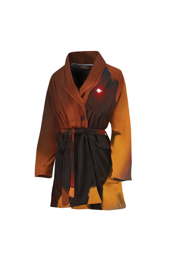 Howling Wolf Design Bathrobe Women