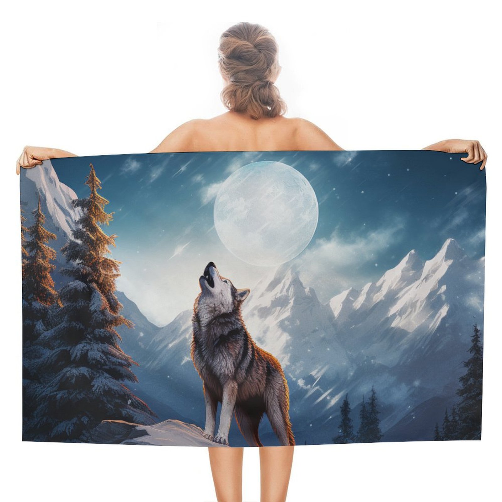 Factory Entertainment Universal Monsters Wolf Man Beach Towel - 30x60 Inches, 100% Cotton, Vintage Horror Art