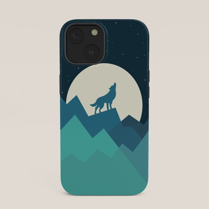 Howling Wolf, Full Moon and Mountain Night Tough Case for Apple iPhone ...