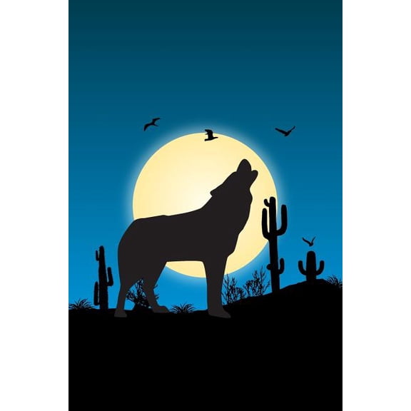Howling Wolf: Graph Paper Notebook, 6x9 Inch, 120 pages (Paperback)