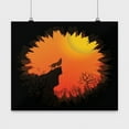 thumbnail image 1 of Howling Wolf Poster - Wall Art for Halloween Gift, 1 of 4